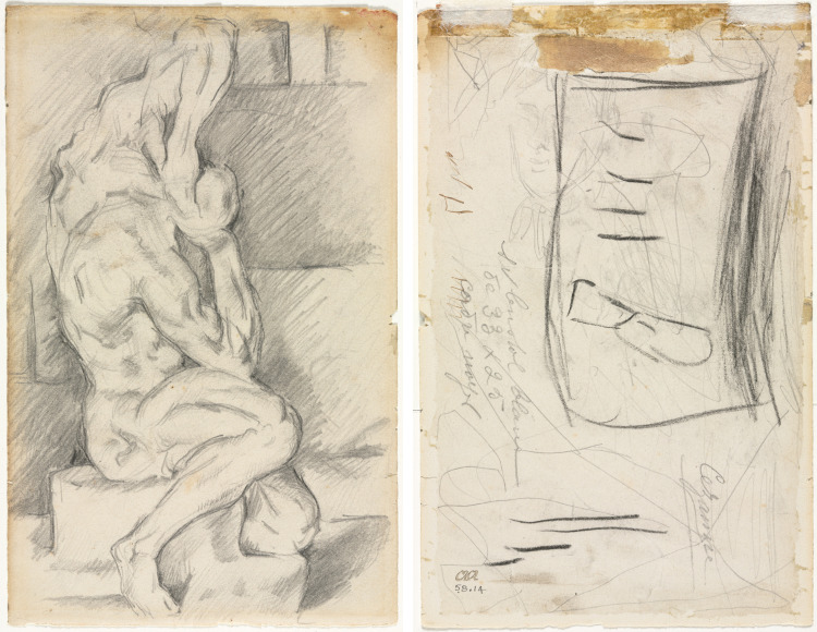 Sketch of Anatomical Sculpture (recto) Sketch of Madame Cézanne (verso) 