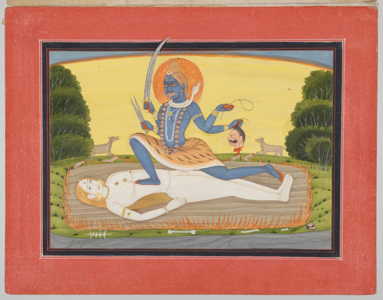 Tantric Devi on Shiva, from a Mandi Devi Series