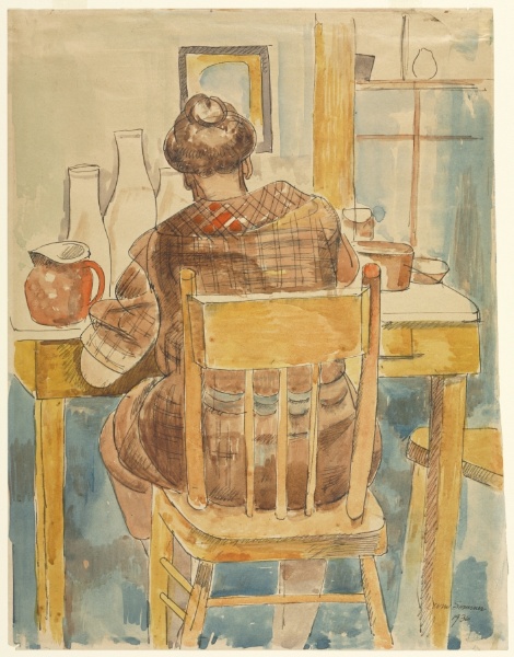 Mrs. Sommer Seated at the Kitchen Table
