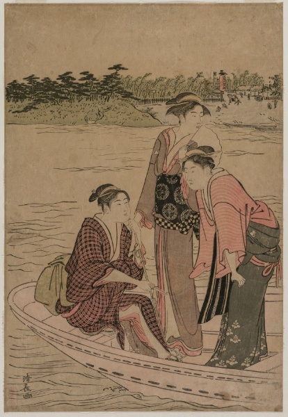 Passengers in a Ferry Boat on the Sumida River