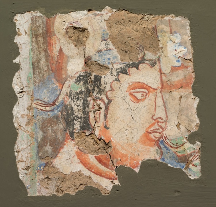Fragment with a Head of Bodhisattva