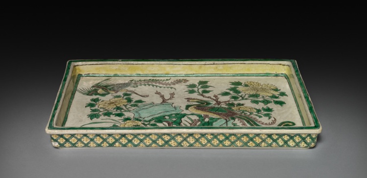 Tray with Phoenixes in Landscape
