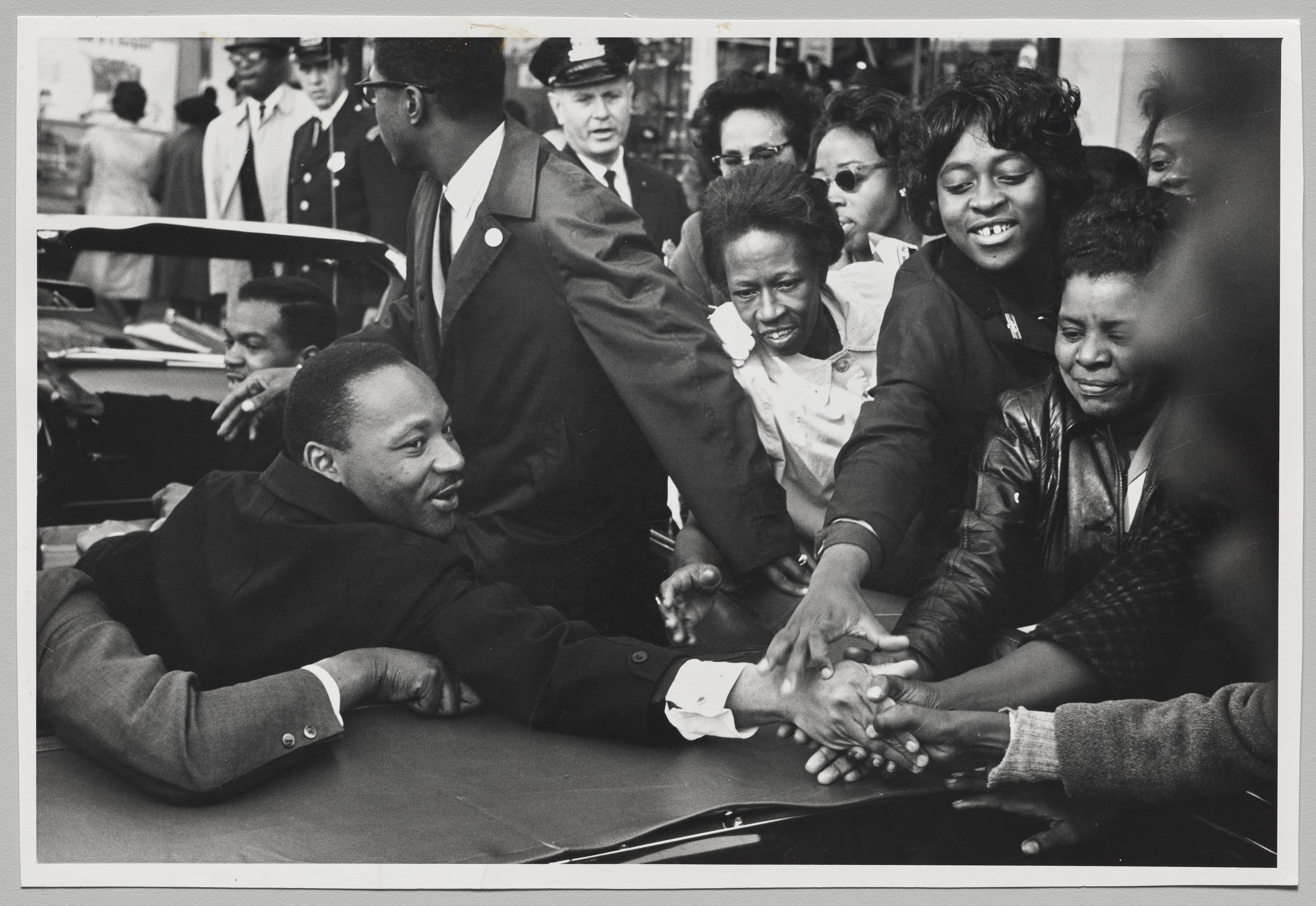 The Reverend Martin Luther King being greeted on his return to the US after being nominated for the Nobel Peace Prize, Baltimore, October 31, 1964