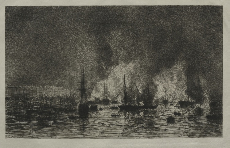 Fire in the Port of Bordeaux