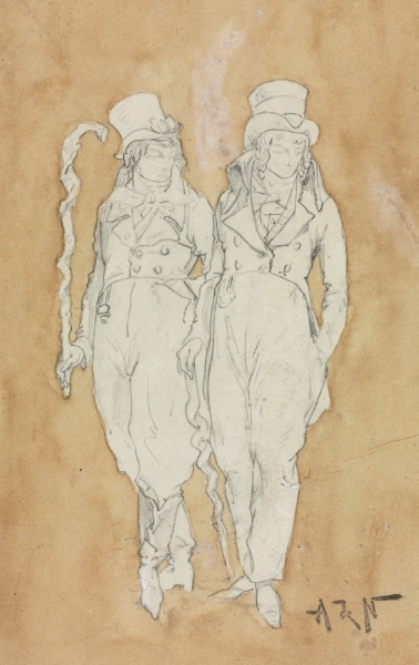 Two Young Men of Fashion (Standing)