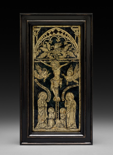 Plaque: The Crucifixion with Angels and Saints