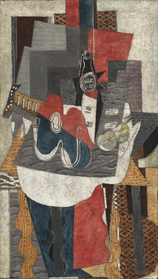 Guitar and Bottle of Marc on a Table, Georges Braque, 1930