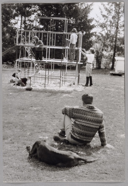 Robert F. Kennedy Watching His Children on the Jungle Gym, Hyannis Port, Massachusetts