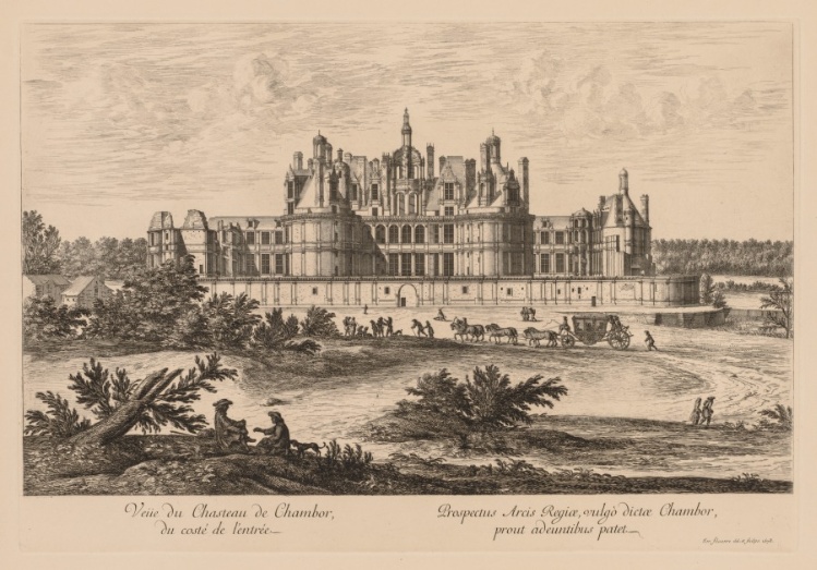 Vue du Château de Chambord, du côté de l'entrée