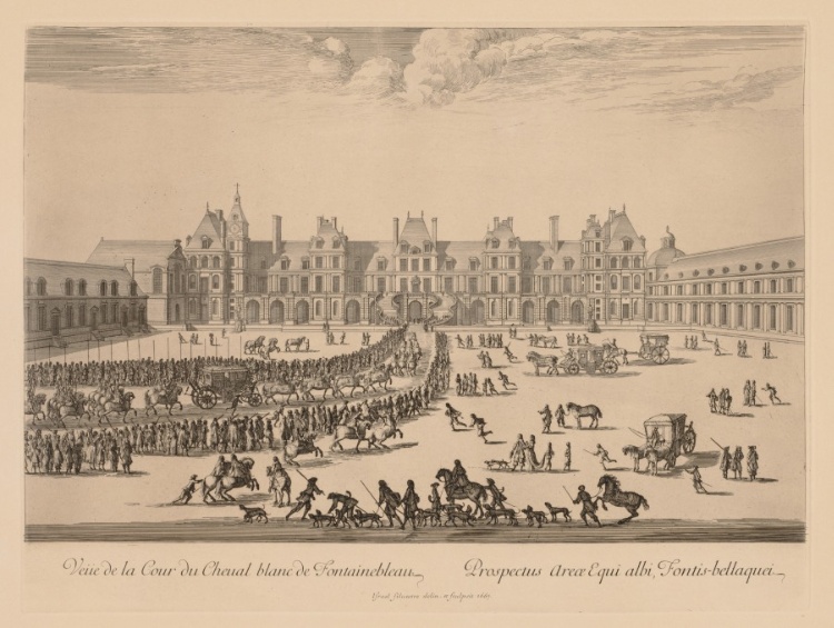 Vue de la Cour du Cheval-Blanc de Fontainebleau