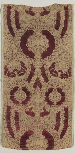 Silk Velvet with Gold in Pomegranate Pattern