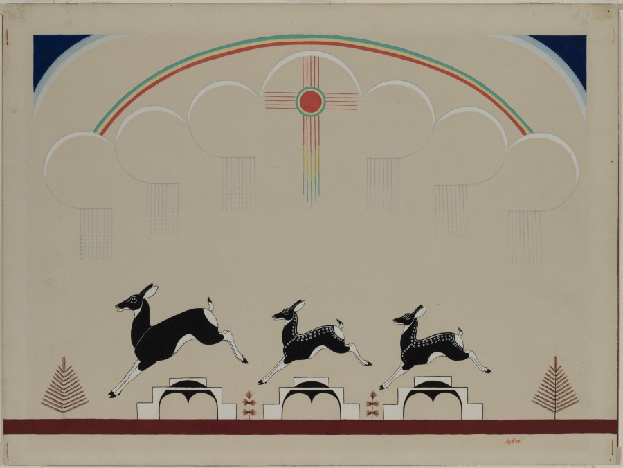 Three Antelope, Ma Pe Wi (Velino Shije Herrera), 1920s