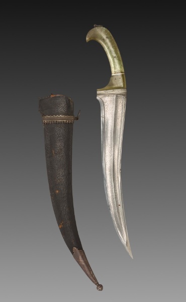 Knife with Jade Handle and Scabbard 