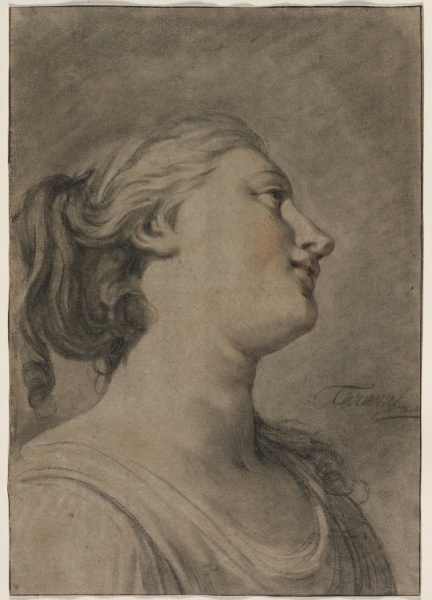 Head of a Female Figure in Profile, Turned to the Right