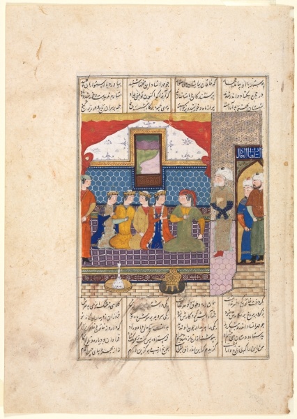 Nushirwan Sends Mihran Sitad to Fetch the Daughter of the King of China (recto) from a Shahnama (Book of Kings) of Firdausi (940–1019 or 1025)