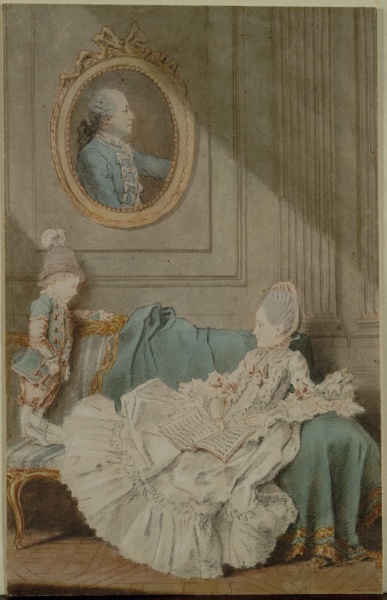 Madame Millin du Perreux and Her Son, with a Painted Portrait of Monsieur Jérôme-Robert Millin du Perreux