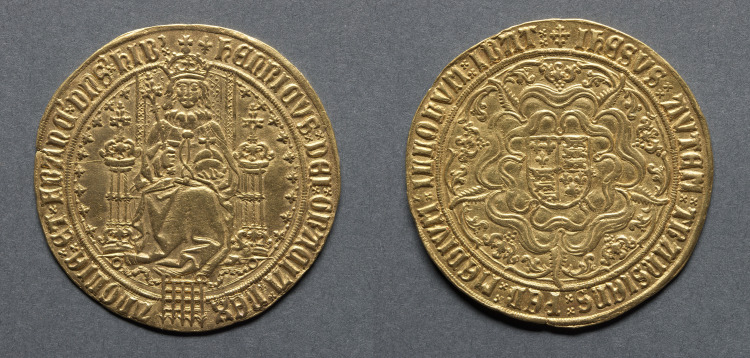 Sovereign: Henry VII (obverse); Shield of Arms in Tudor Rose (reverse)