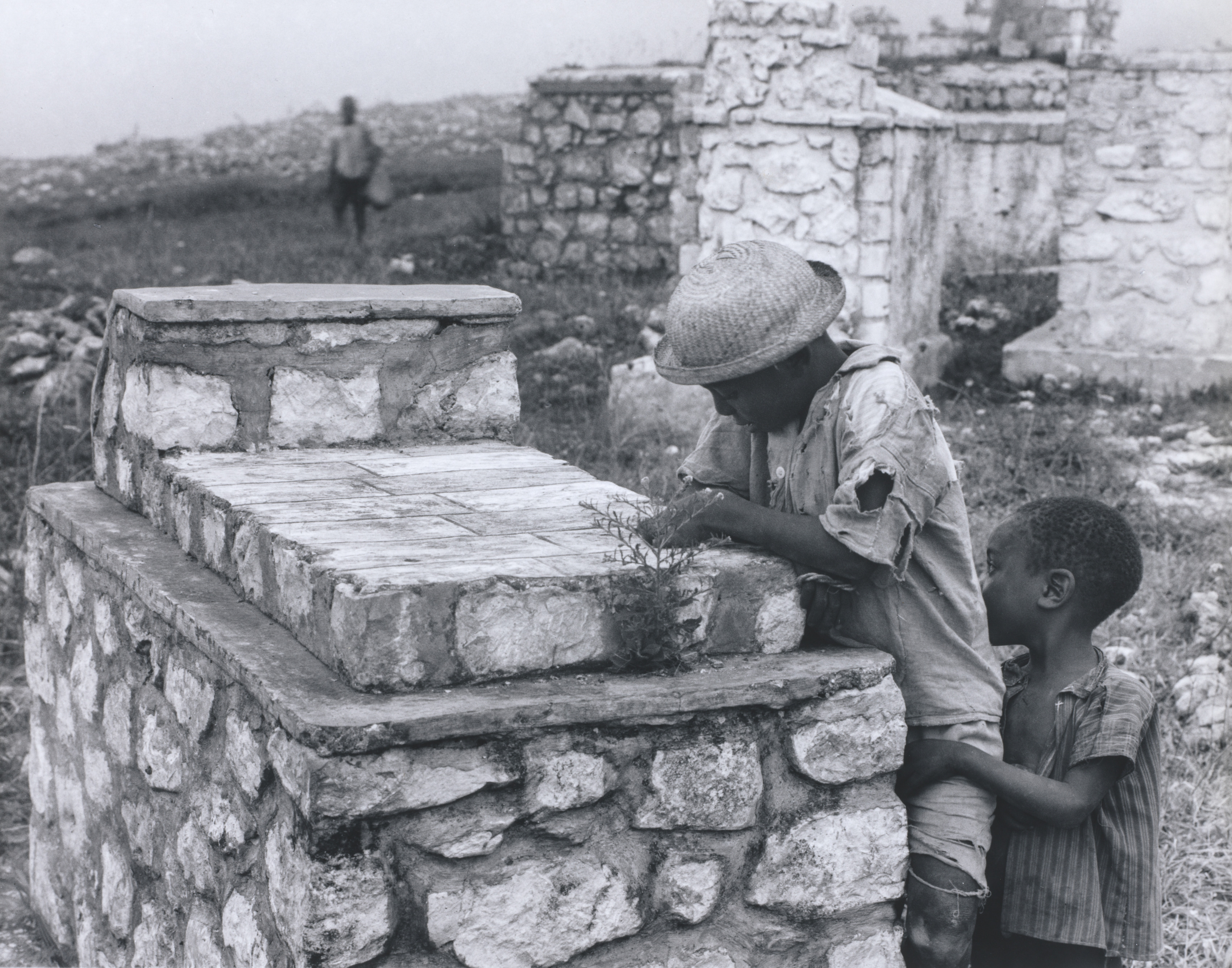 Two Boys at Tombstone, Haiti