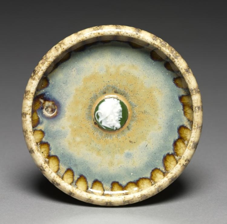 Dish with White and Green Cameo