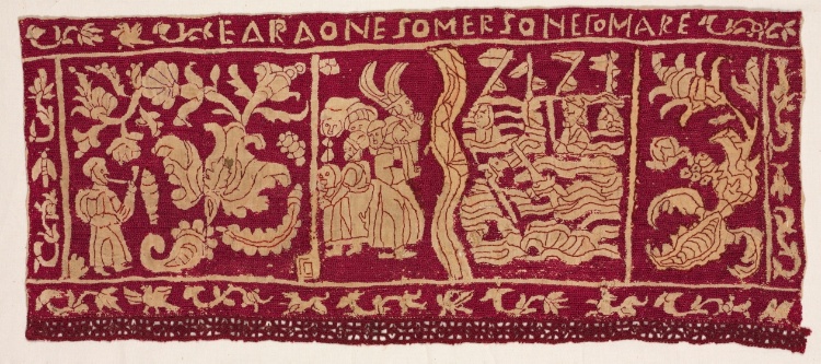 Embroidered Border: The Pharaoh Being Submerged in the Sea