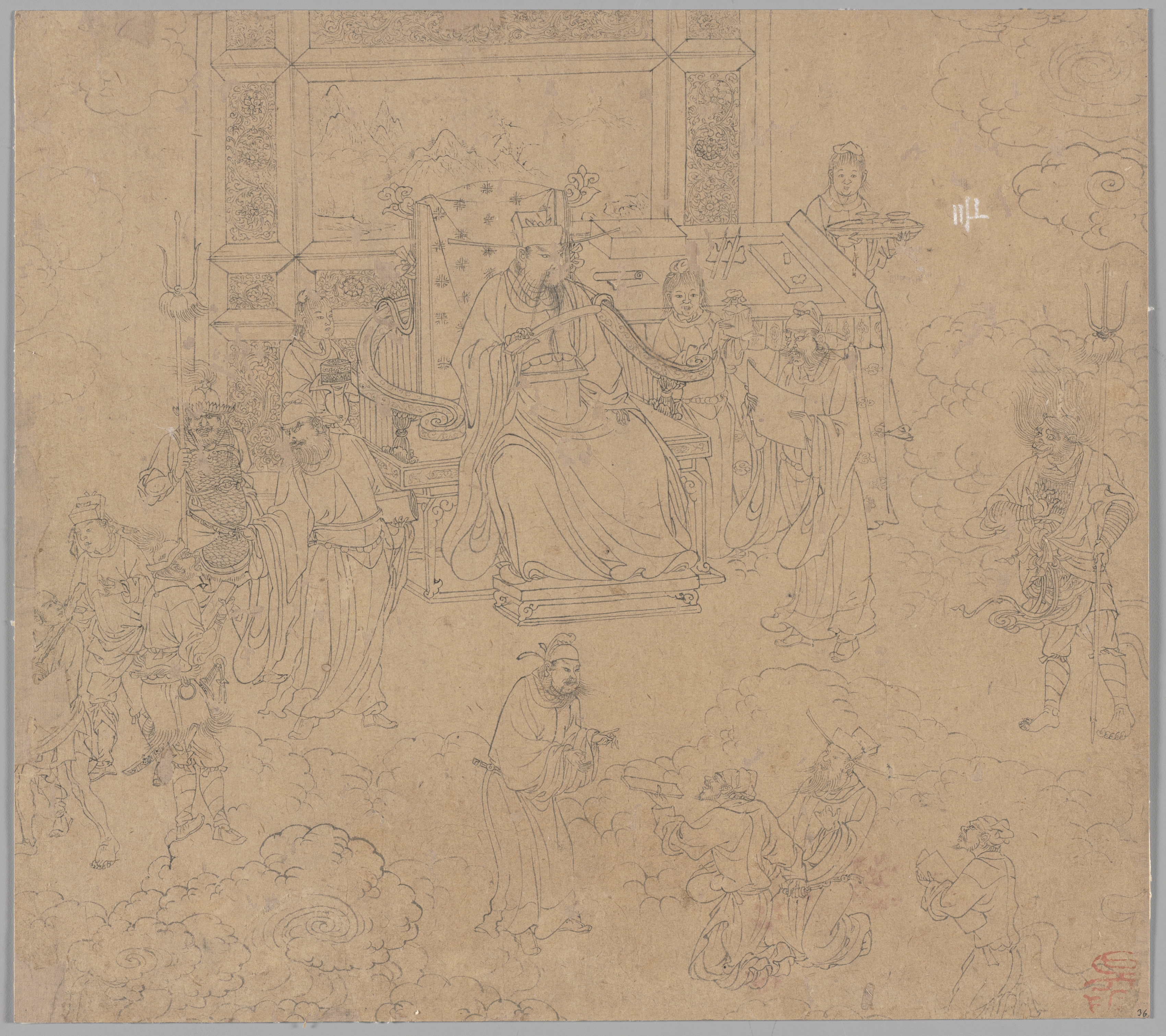 Album of Daoist and Buddhist Themes: Kings of Hells: Leaf 36