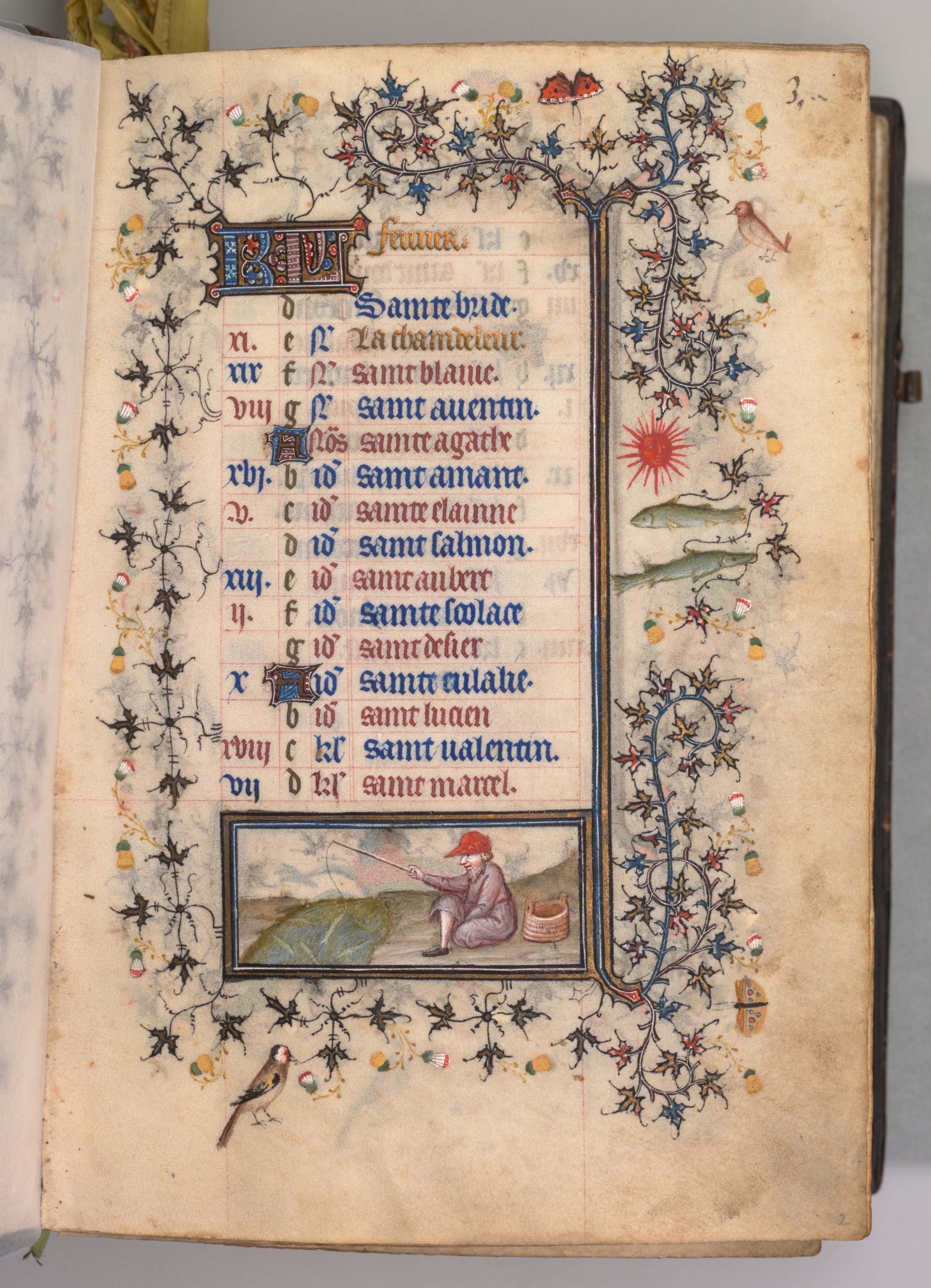 Hours of Charles the Noble, King of Navarre (1361-1425): fol. 2r, February