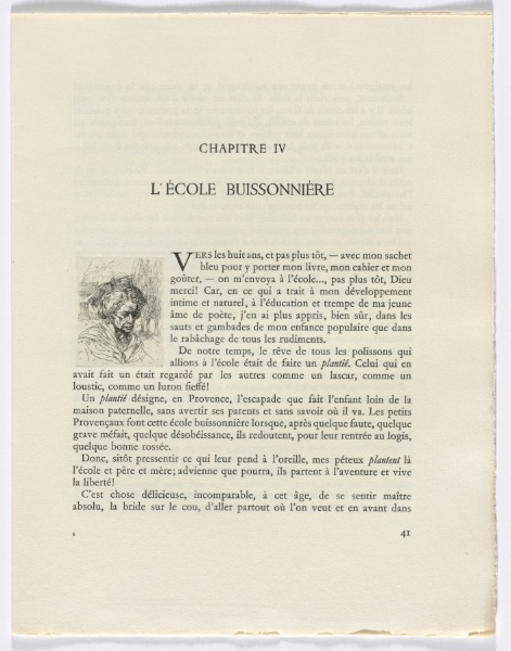 Frédéric Mistral: Mémoires et Recits by Frédéric Mistral: bust of a woman (page 41) DUPLICATE