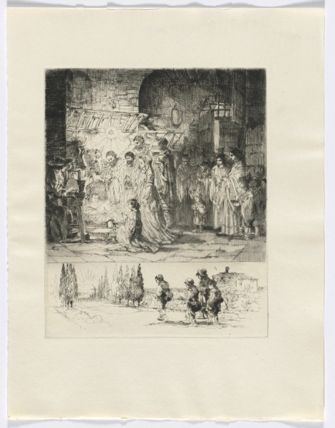 Frédéric Mistral: Mémoires et Recits by Frédéric Mistral: nativity/ figures walking on a road (insert after p. 32)