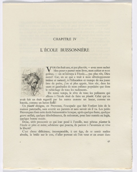 Frédéric Mistral: Mémoires et Recits by Frédéric Mistral: bust of a woman (page 41)