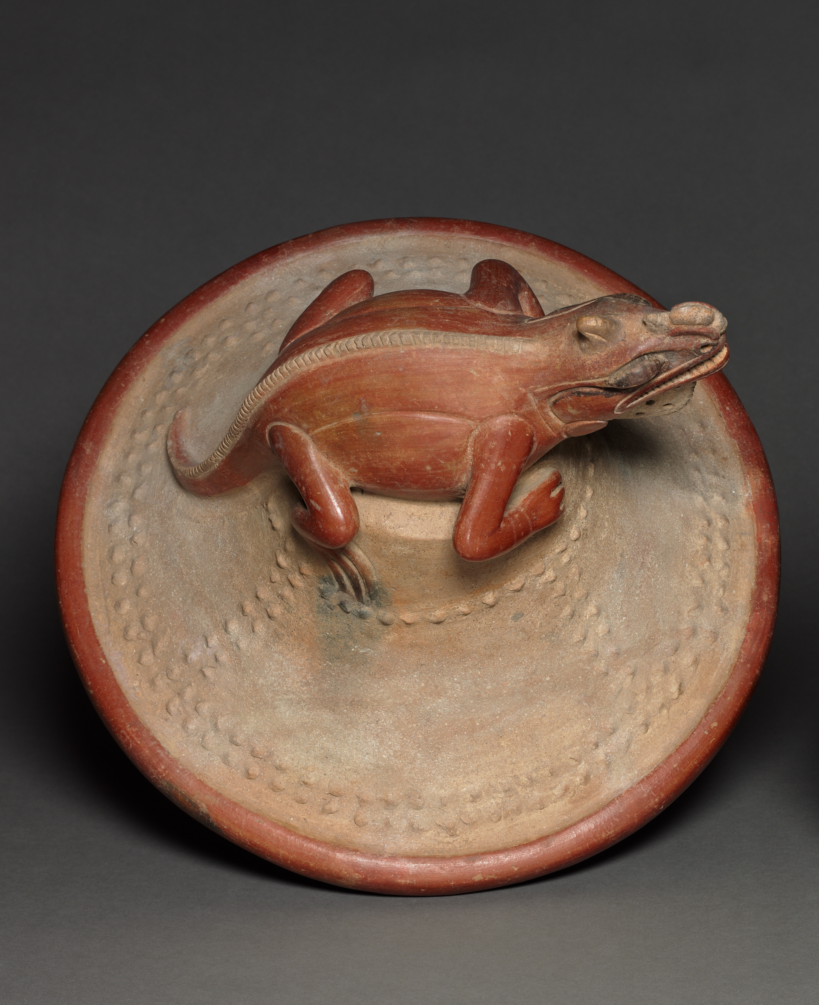 Lid of Bowl with Iguana