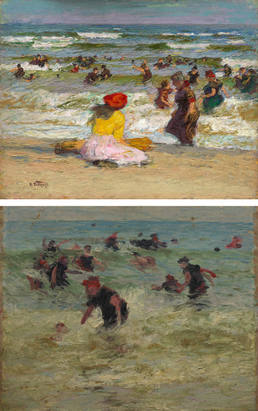 In the Surf (recto); Beach Study (verso)