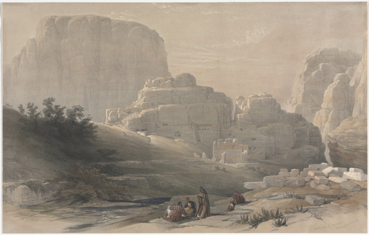 Petra, Lower End of the Valley, Viewing the Acropolis