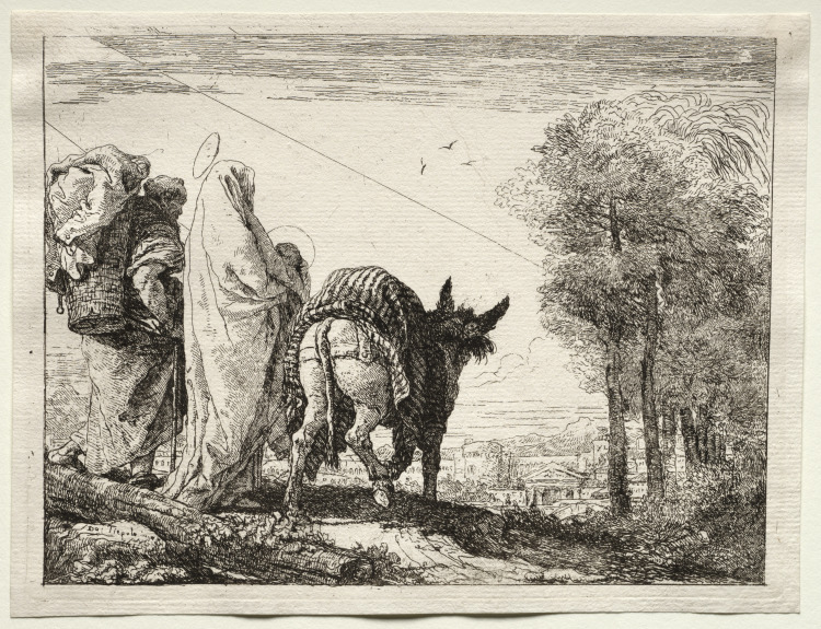 Flight into Egypt:  The Holy Family Approaching a Village