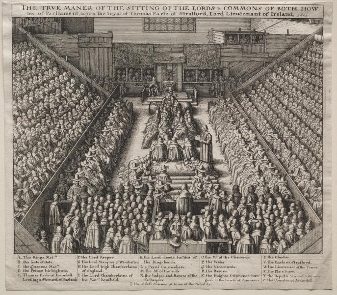 Westminster Hall, Interior, with The Trial of the Earl of Strafford