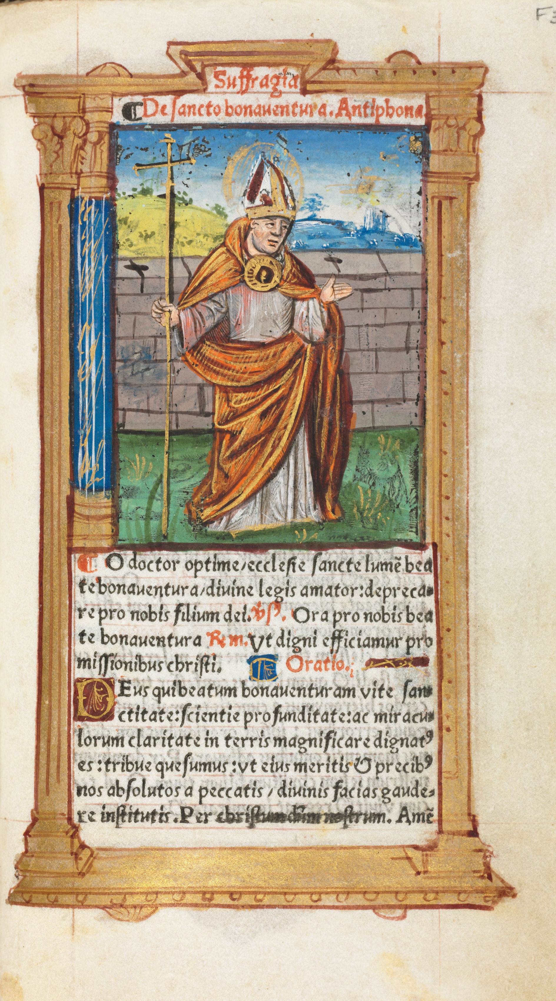 Printed Book of Hours (Use of Rome):  fol. 107r, St. Bonaventura