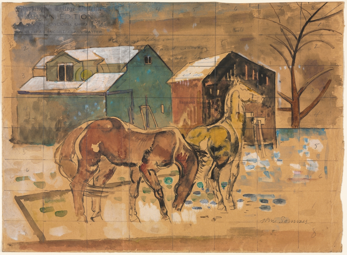 Sketch for Geneva Post Office Mural, William Sommer, c. 1938