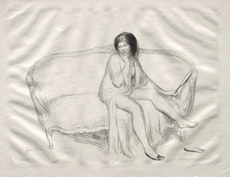 Nude Woman Seated on a Sofa