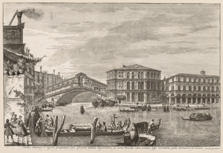 Views of Venice:  The Bridge and Market of Rialto