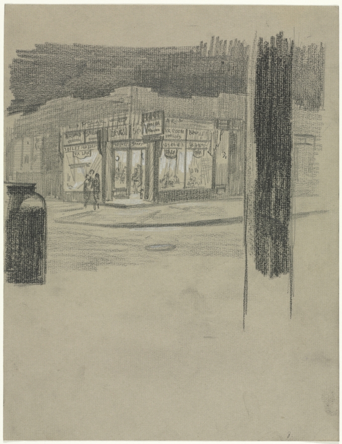 Detail Study for Corner Shadows, Martin Lewis, 1929