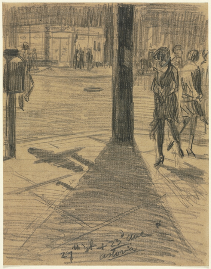 Study for "Corner Shadows", Martin Lewis, 1929