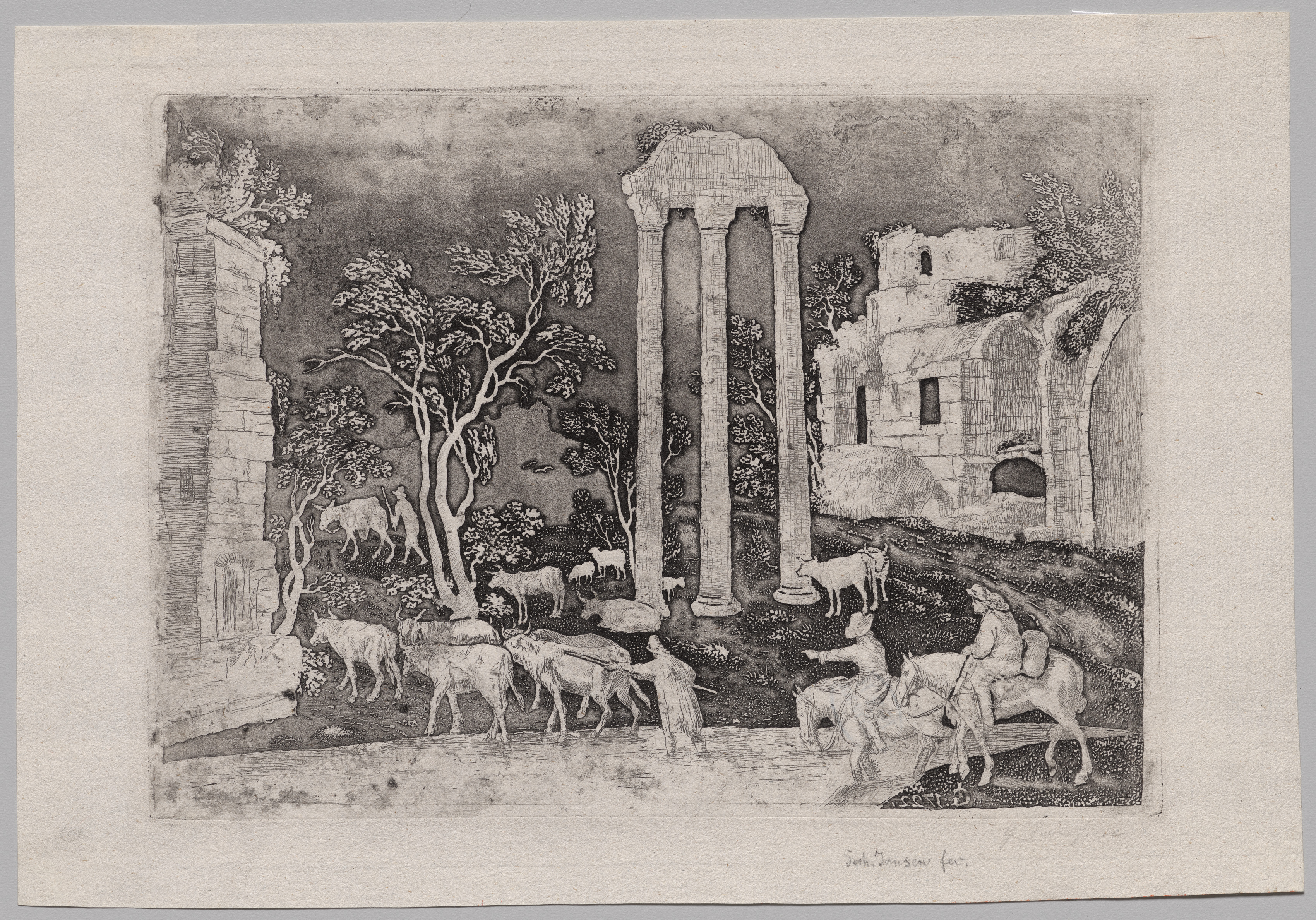 Pastoral Landscape with Ruins and a Ford