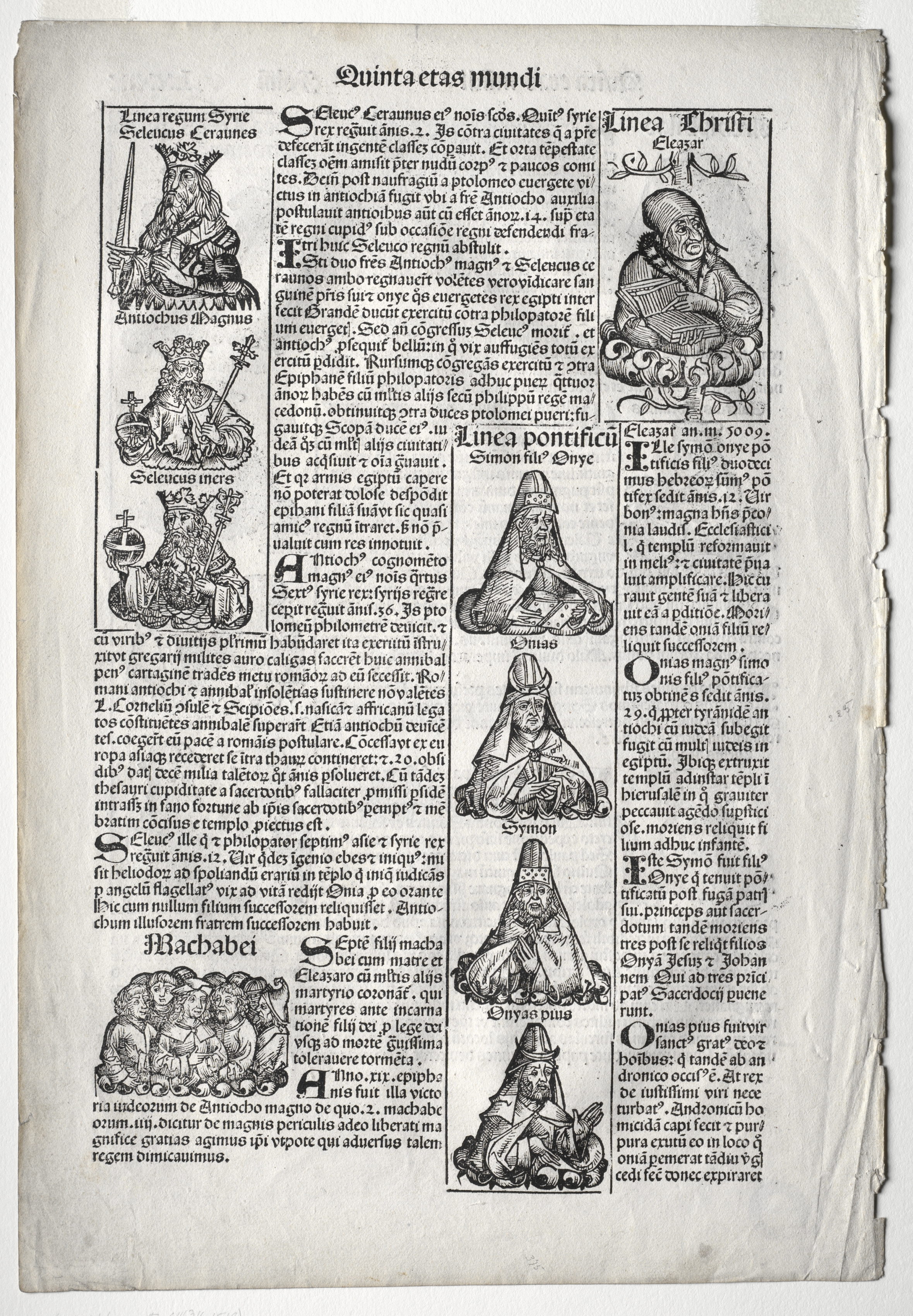 Genealogical Page; published in the Nuremberg Chronicle by Hartmann Schedel 