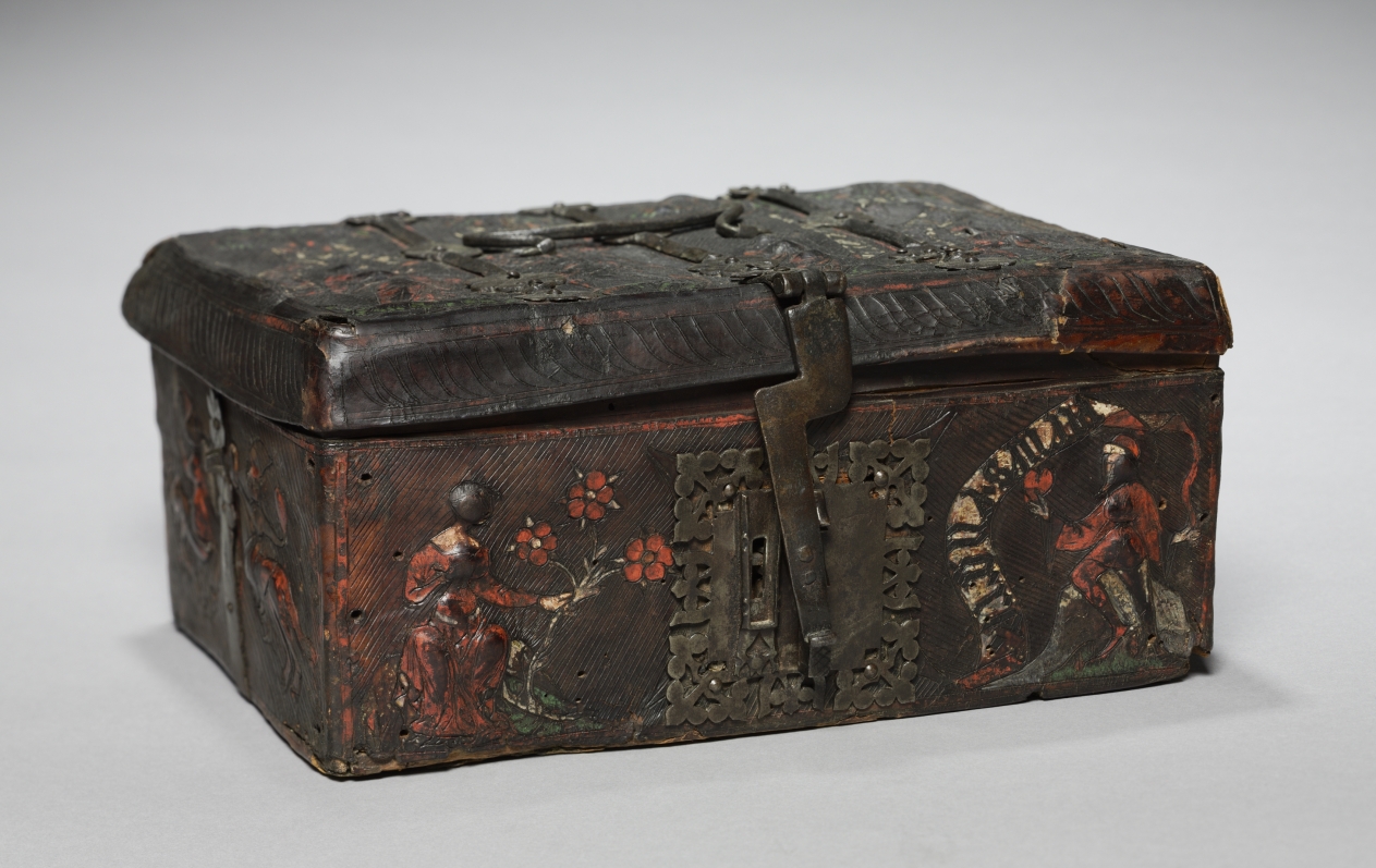 Leather Casket with Scenes of Courtly Love