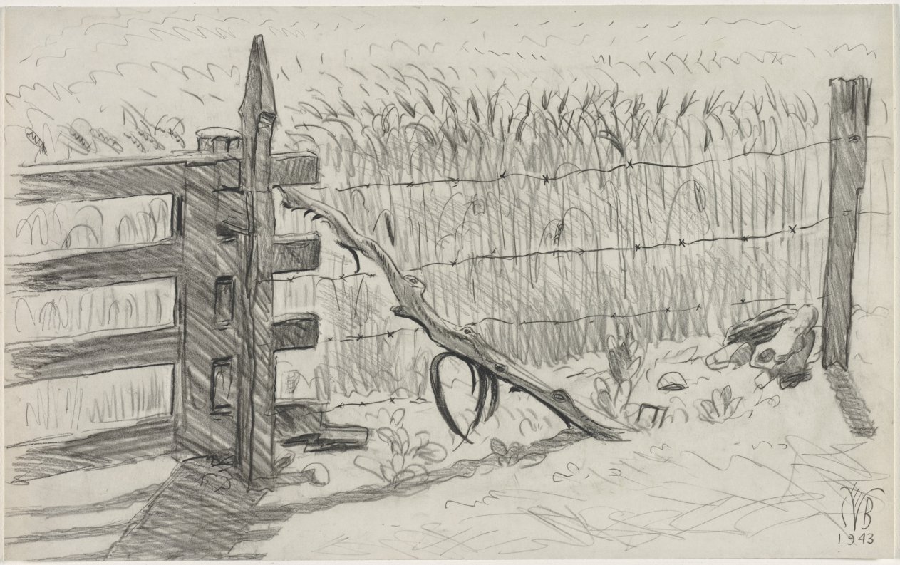 July Wheat and Fence, Charles Burchfield, 1943