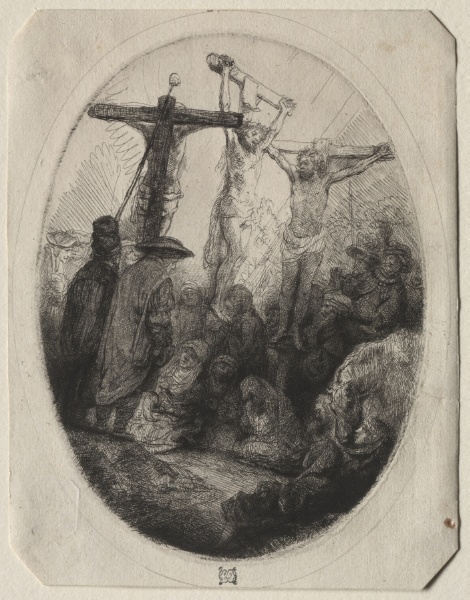 Christ Crucfied Between Two Thieves:  An Oval Plate