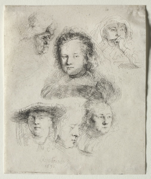 Studies of the Head of Saskia and Others
