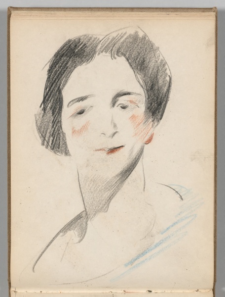 Sketchbook, Spain: Page 20, Head of a Woman with Short Hair
