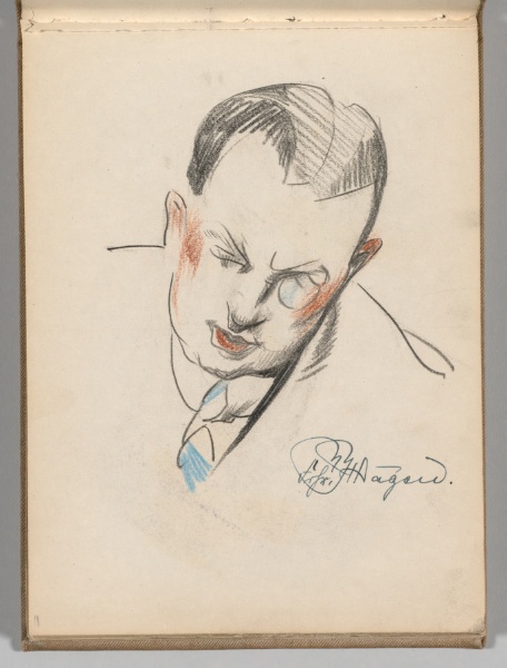 Sketchbook, Spain: Page 19, Head of a Man with a Tie