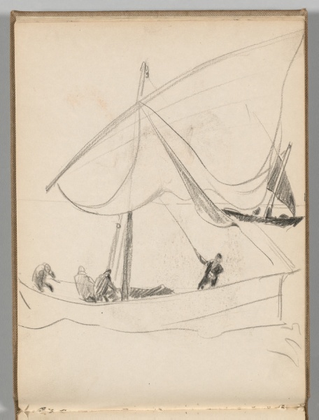 Sketchbook, Spain: Page 8, Sailboats with Sailors