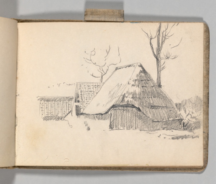Sketchbook, Holland: Page 43, Landscape with Hut